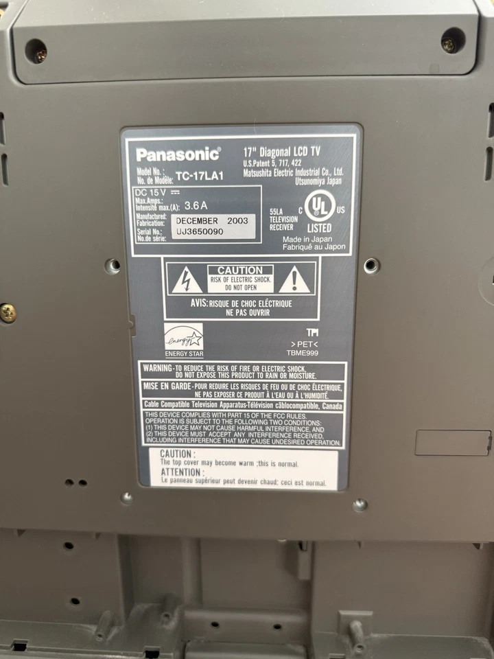 Panasonic Retro 4:3 LCD TV with Remote - TC-17LA1 - Image 4 of 4