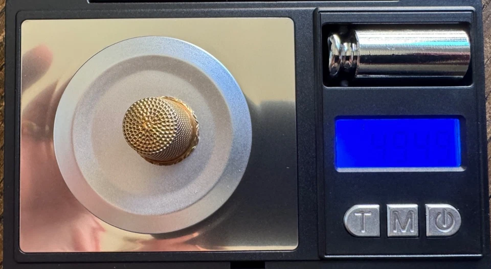 14K 黄金古董雕刻顶针 - 尺寸 5 1/2 — 第 3/4 张图片