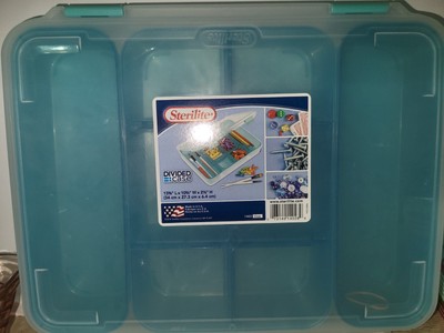 NEW Sterilite Divided Case 13 3/8'' X10 3/4 X 2 1/2'' Compartment Case 1402