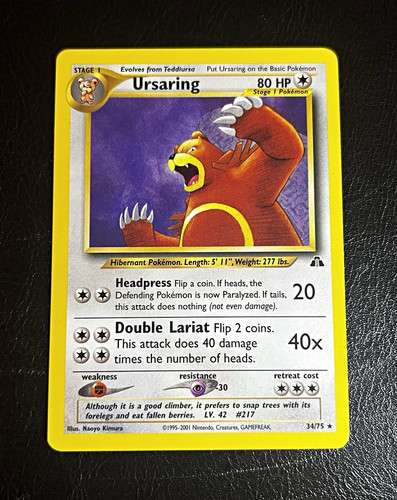 Wizards of the Coast Ursaring Neo Discovery 34/75 EN Regular Rare Unlimited 80HP