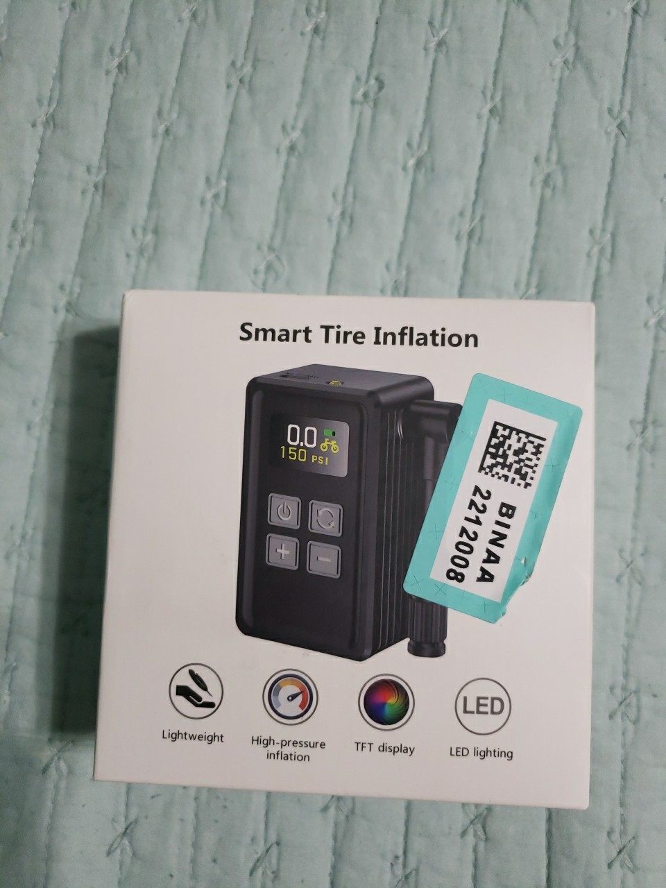 Mini Bike Tire Pump 150PSI Portable Electric Inflator with G