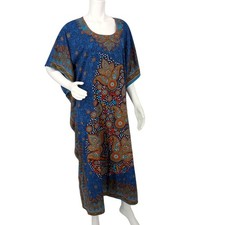 Vintage Kaftan Maxi Dress Paisley Resort Festival Vacation Lagen Y2K One Size