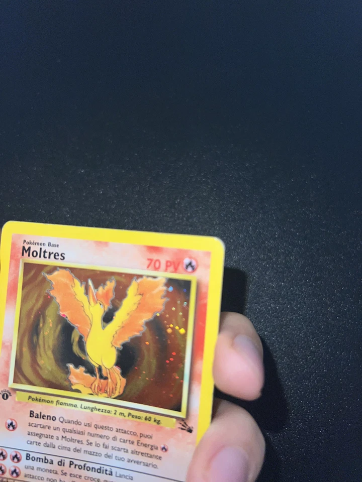 Pokemon Moltres 12/62 Fossil Rara Holo Prima Edizione Wizards ITA Carte Vintage - Immagine 2 di 3