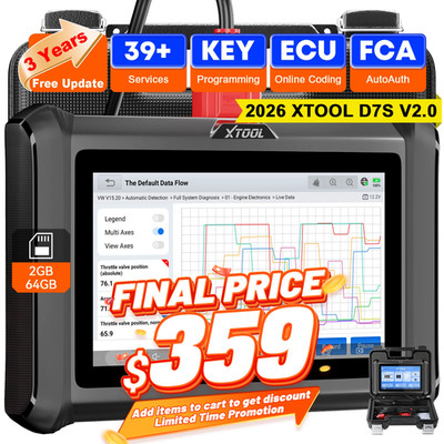 XTOOL D7S V2.0 Car Diagnostic Scanner Tool Bi-Directional ECU Coding All Systems