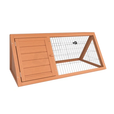 Wooden Run Triangle Outdoor Garden Pet Hutch Guinea Pig Rabbit Ferret Enclosure