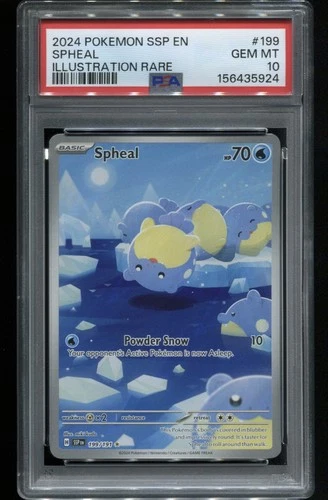 2024 Pokemon Card ~Spheal~ Surging Sparks (SSP) 199 Illustration Rare PSA 10 GEM