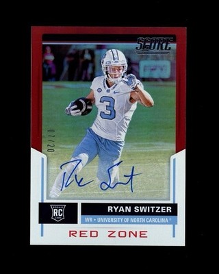 RARE 2017 Score RED ZONE FOIL SP ROOKIE RYAN SWITZER AUTO /20 RC! North Carolina