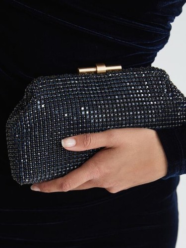 NUOVISSIMA pochette REISS Adaline impreziosita colore navy - Foto 2 di 9