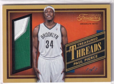2013-14 Timeless Treasures NBA No. 21 Paul Pierce Game-Worn Patch 1/1 One of One