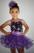 NEW Weissman Style 10164 Dance Ballet/Tap Costume Electric Purple Tutu MC