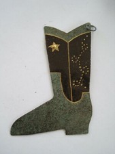 Metal Cowboy Boot Christmas Ornament