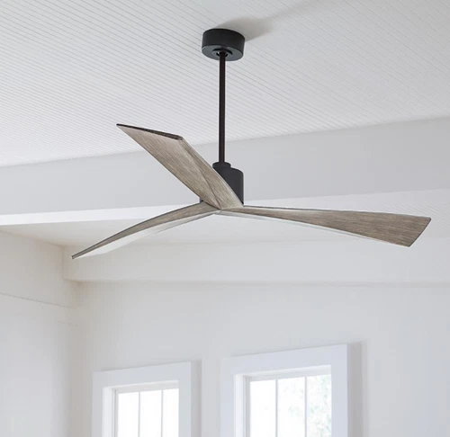 60" Large Aged Oak Ceiling Fan + Remote Elegant Airplane Propeller Modern Unique - Picture 1 of 2