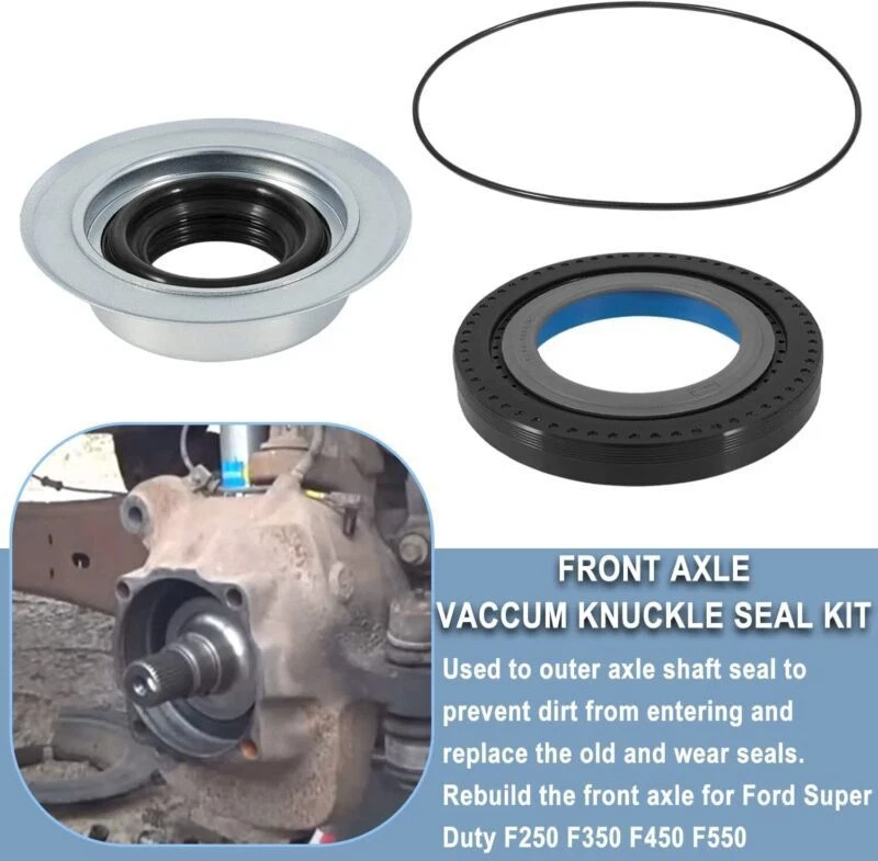 Kit de sellos antipolvo y sello de nudillo de vacío de eje delantero/junta tórica de cubo para Ford F450 F350  Foto 3 de 4