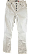 CABI White Jeans Button Fly Straight Leg Size 2