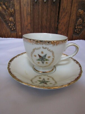 Vintage Temple Treasures FN Kistnfr Co- Chicago IL OES Masonic Tea Cup & Saucer