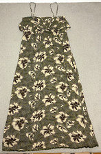 Anthropologie Edme & Esyllte Maxi Dress Fairy Grunge Spaghetti Green Brown Cream