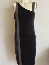 VERSACE COLLECTION BEADED ASYMMETRICAL NECK DRESS SIZE 44IT AS NEW!