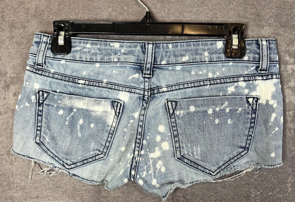 Womens London Jean Cheeky Denim Shorts Cover Up Hot Pants Stretch Size 0 (30W) - Image 4 of 4