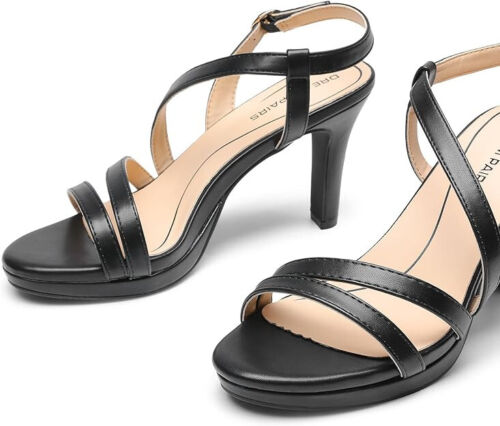 DREAM PAIRS Women's Platform Strappy Heels High Heeled Sandals - Picture 3 of 4