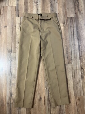 Crosby Womens Dress Pants Size 6 Belted Trouser Light Brown Color 28 Inch Inseam