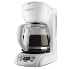 BLACK+DECKER 12-Cup Programmable Coffeemaker Glass Carafe White DLX1050W NIB