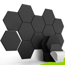 Hexagon Akustikpaneele selbstklebend 12x Schallabsorber Schallschutz Wandpaneele