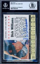 Dick Williams Beckett BAS Signed 1961 Post Autograph