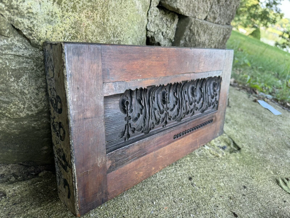 MADERA ANTIGUA DE 1800, BLOQUE, MOLDE PATRÓN, PRIMITIVO. MOLDE DE YESO FUNDIDO Foto 4 de 4