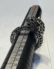 Cheetah , Leopard, Panther Ring Silver Toned Sculpted Size 5.25 Or Smaller Sizer