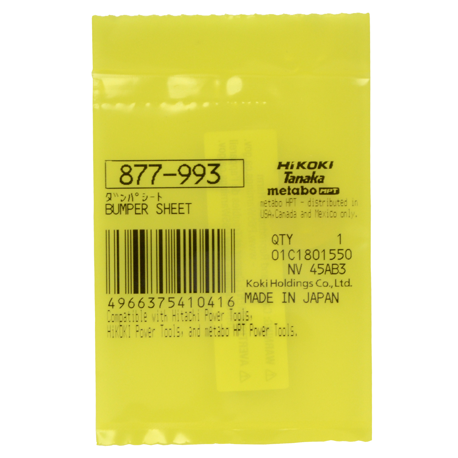 Hitachi 877993 Bumper Sheet (4er Pack) – Stoßstangen-Ersatz Für NV45AB, NV45AB2, NV45AA Modelle