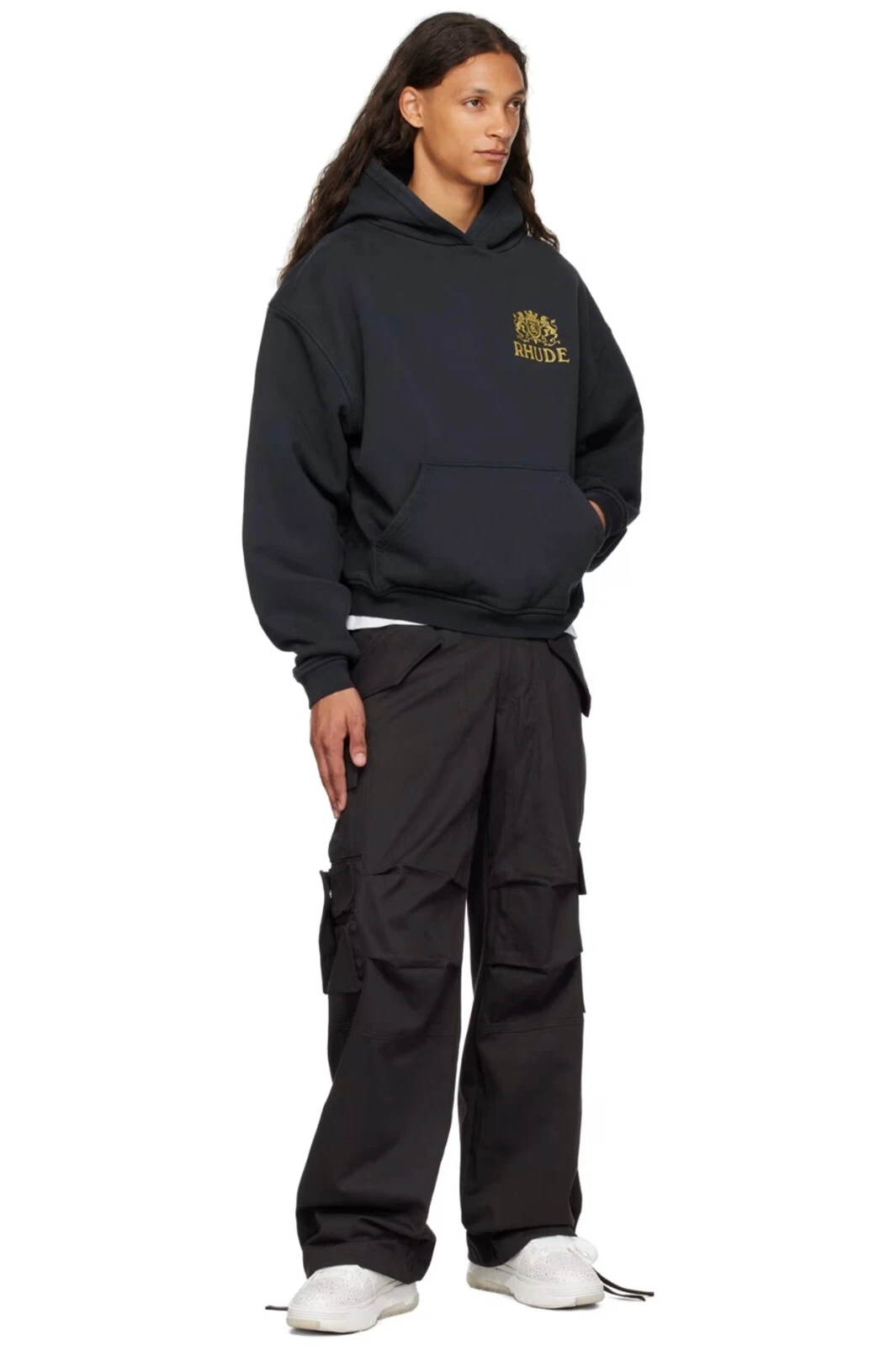 Felpa con cappuccio Rhude Cresta Cigars taglia XSmall nera vintage nuova made in USA