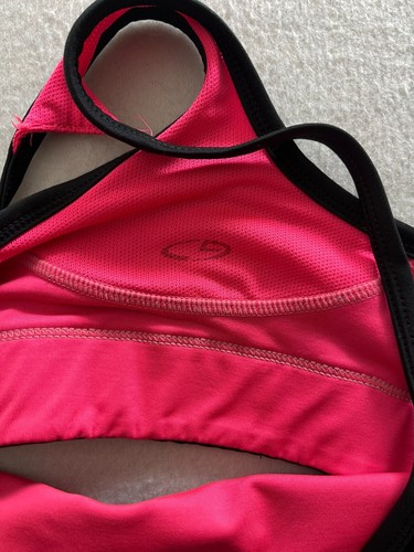 C9 Champion Sports Bra Womens Size 15 Black Pink Racerback Halter Neck Stretch - Picture 8 of 10