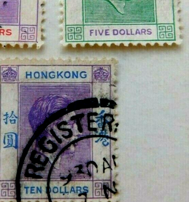 Hong Kong #164a, 165a & 166a Used/Fine, George VI High values from