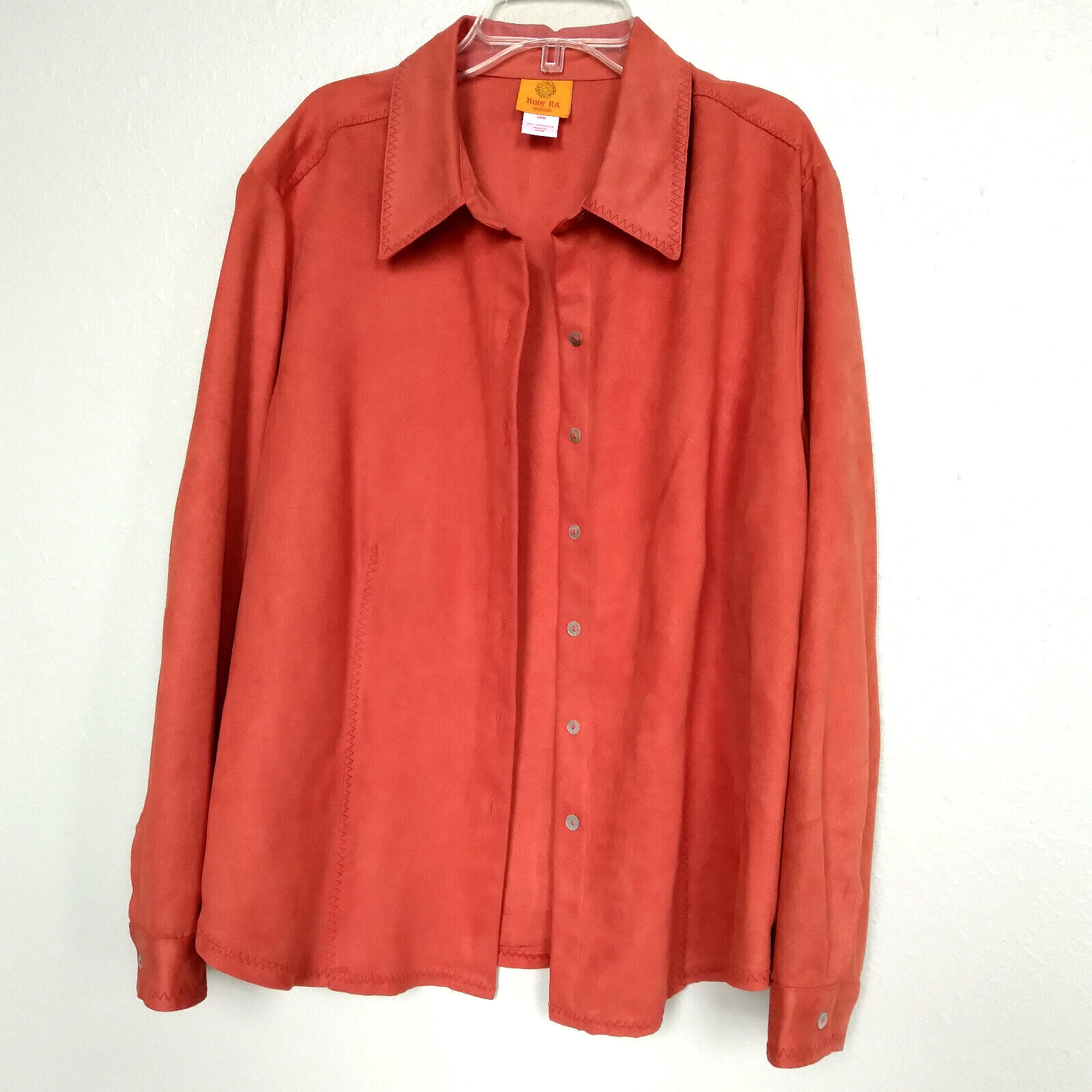 Ruby Rd Blouse Jacket Terracotta Orange Polyester… - image 1