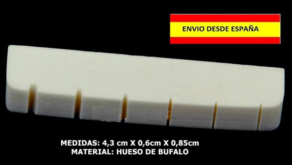 CEJILLA BONE NUT DE HUESO 43mm GUITARRA ROCK ACUSTICA ELECTRICA CUERDAS PUENTE