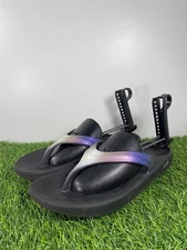 Oofos Oolala Women’s Size 10 Blue Purple Metallic Thong Sandals Flip Flops