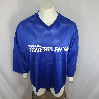 Vintage 96 NHL Powerplay ESPN Jersey Blue sz XL