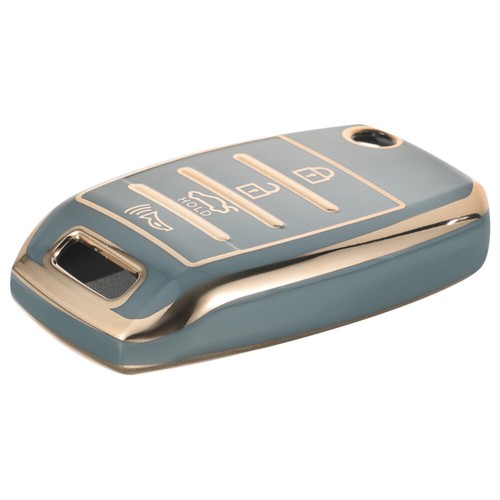 Coque De Protection Clé Voiture Mercedes Smart #1, #3, Fortwo - TPU Souple 3 Boutons - Couleur Or Vert