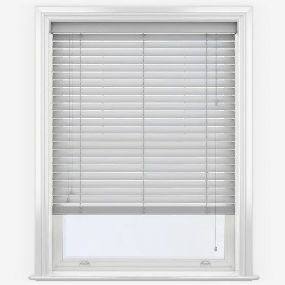 Window Blind Light Grey Made To Measure Faux Wood PVC