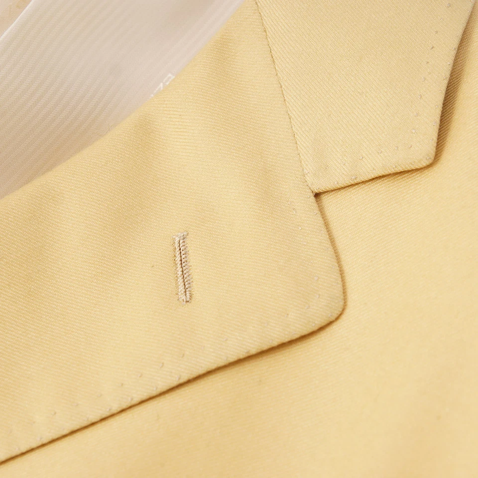 d'Avenza Light Yellow Cashmere and Silk Blazer 40R (Eu 50) Sport Coat NWT - Image 4 of 4