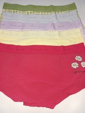 Victoria Secret PINK 5 Pack Cotton Boyshort Panty Lot Shortie Logo S M L 2XL NEW
