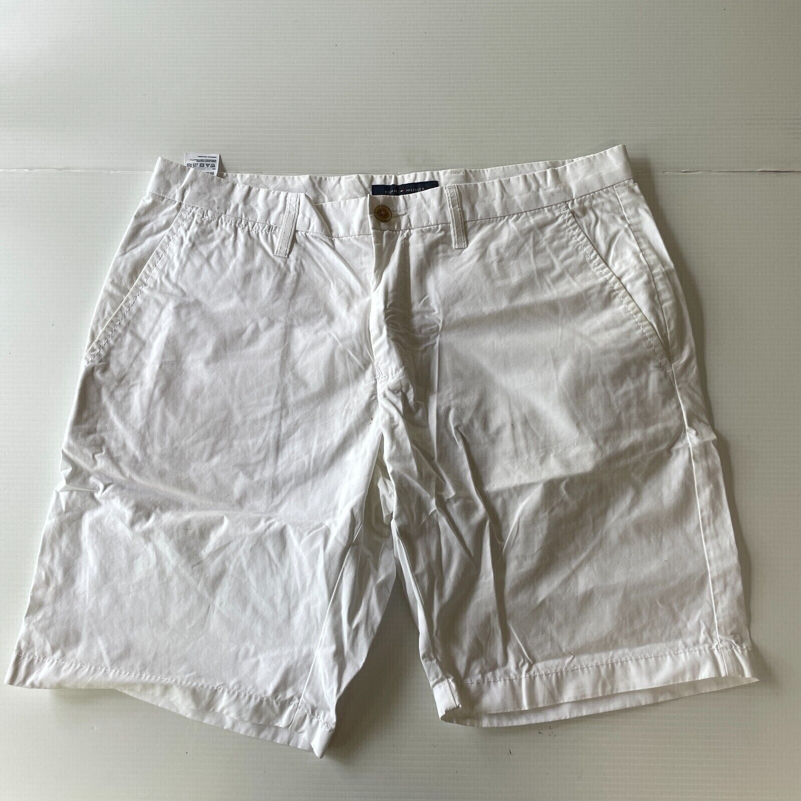 Tommy Hilfiger Canvas Chino Shorts Mens Size 36 Waist White Casual Style Fashion