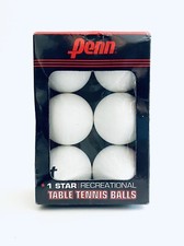 Penn Table 1 Star Recreational Table Tennis Balls - 6 Pack  Brand New In Box