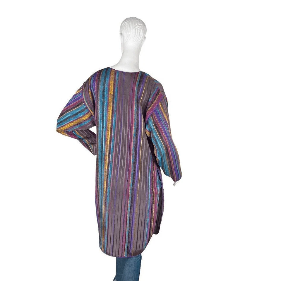 Top túnica a rayas Mary McFadden Collection I vintage años 90, pequeño Foto 4 de 4