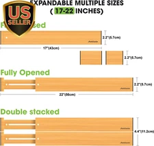 Bamboo Drawer Dividers Organizers 16Pcs, Expandable Drawer Separators Splitte...