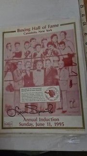 IBHOF 1995 PROGRAM FRONT SIGNED LEON SPINKS & COA