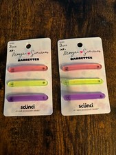 Lot of 2 Scunci Morgan Simianer Barrettes Multi Color 3 pcs NEW