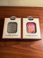 2 Packed Party Earbud Case Covers Holographic and Be The Sunshine Design
