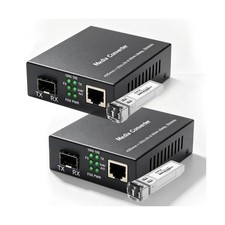 A Pair of Gigabit Fiber Media Converter with 2 Packs Gigabit SF... USA FAST SHIP