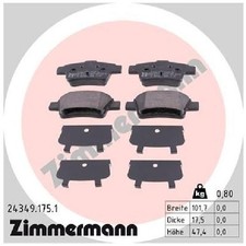 Satz Bremsbeläge 23893455 Bremsklötze hinten für Opel Corsa D S07